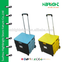plastic foldable rolling box cart